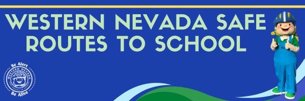 Photo with blue background and photo of safety sally giving a thumbs up