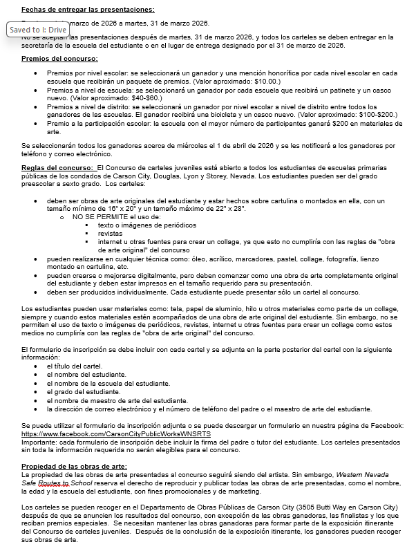 2026 Poster Contest Spanish Rules