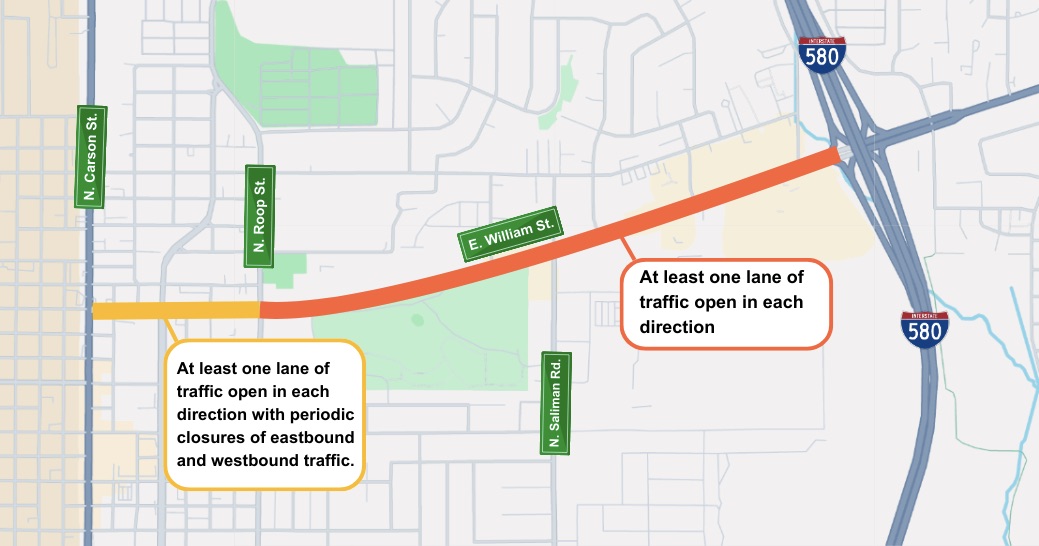 E. William St. CS Project Temporary Traffic Control Map