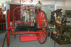 Swift (left) and Curry (right) engine companys' hose carts on display at the Warren Engine Company No. 1 Fire Museum.